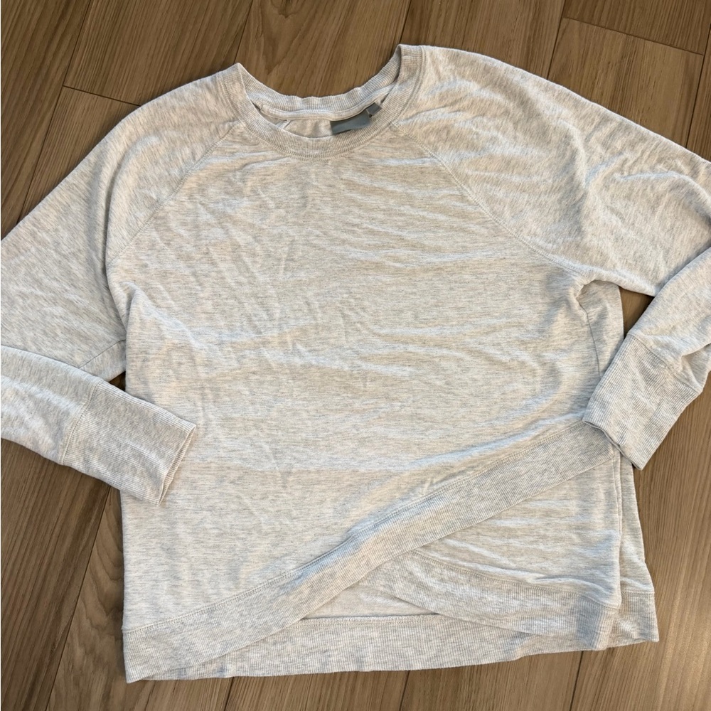 Athleta Heather Gray Crewneck Top Long Sleeve Lightweight XL